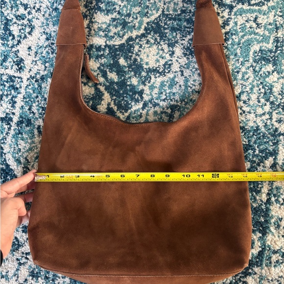 Chocolate brown suede big slouchy hobo shoulder bag - Picture 9 of 11